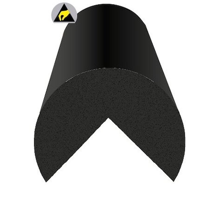 Ergomat Large Round Corner Bumper ESD Black LRCB120-ESD-BK